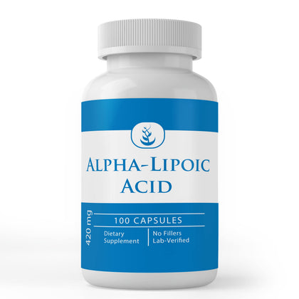 Capsules d'Acide Alpha-Lipoïque PURE ORIGINAL INGREDIENTS vue de face