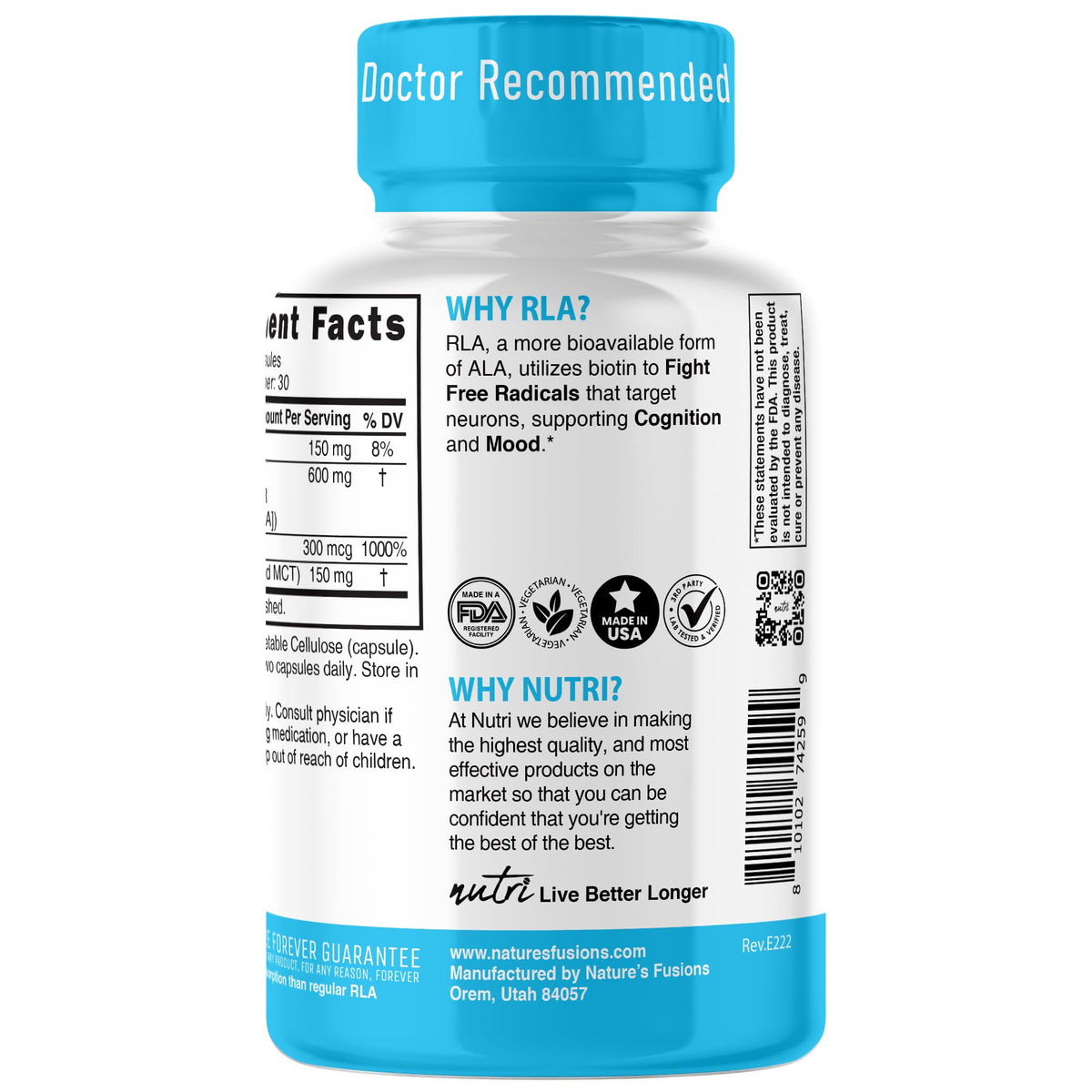 Capsules d'Acide Alpha Lipoïque sur fond blanc