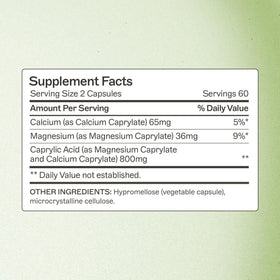 Capsules d'Acide Caprylique Amy Myers MD sur fond blanc