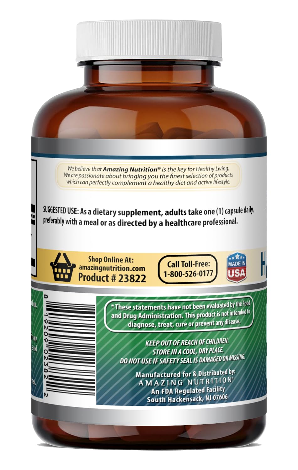 Capsules d'acide hyaluronique Amazing Nutrition dans une main