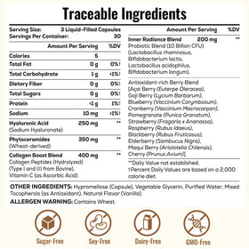 Capsules d'acide hyaluronique ThrivyThystle sur fond neutre