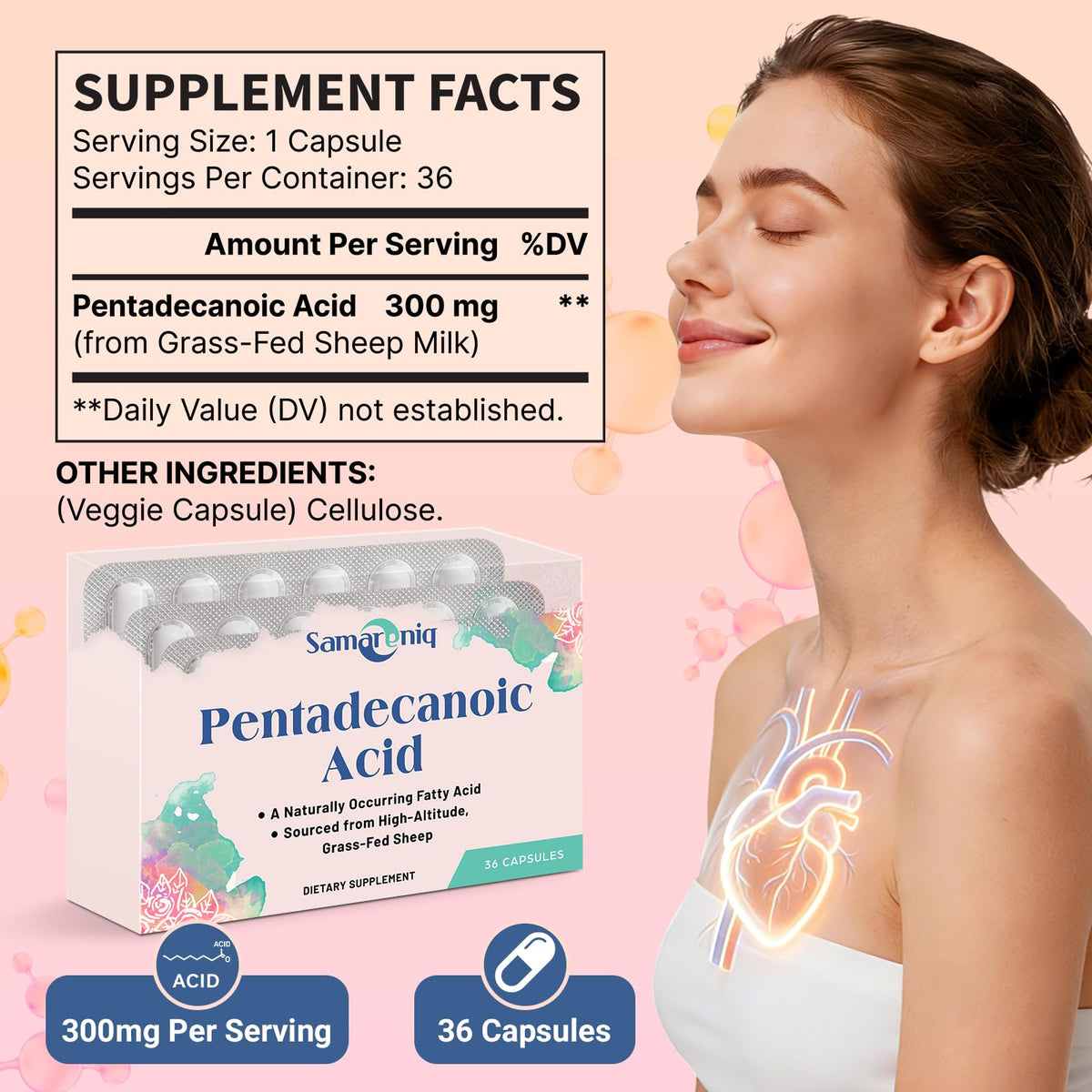 Capsules d'acide pentadécanoïque Samarenlq dans blister