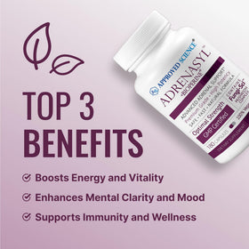 Capsules d'Adrenasyl d'Approved Science sur une surface blanche