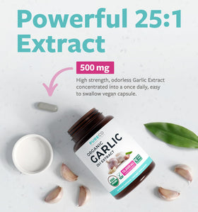 Capsules d'ail bio PURE CO, vue de côté