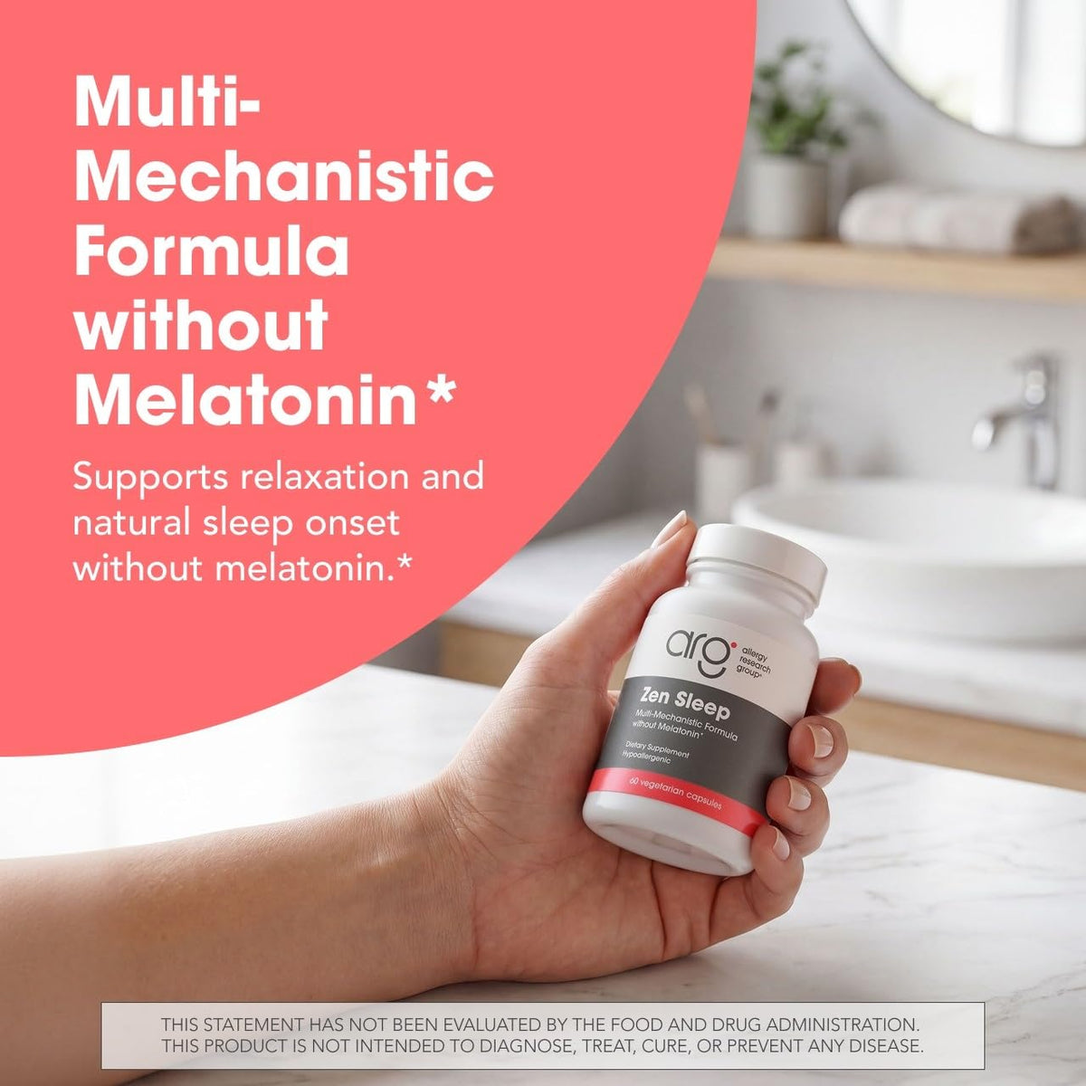 Capsules d'Allergy Research Group Zen Sleep sur fond blanc