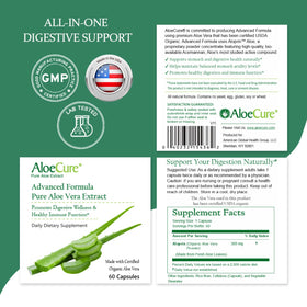 Capsules d'Aloe Vera Bio AloeCure avec des ingrédients naturels