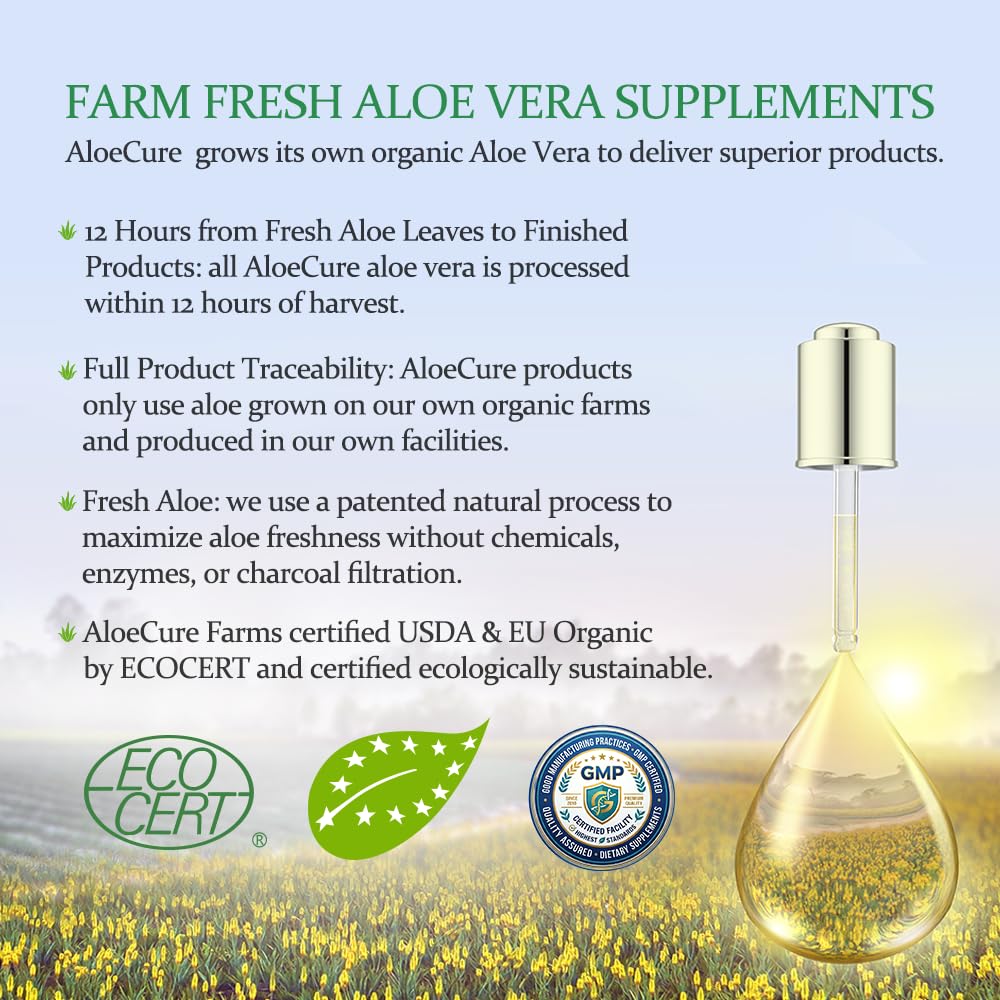 Capsules d'Aloe Vera bio AloeCure dans un bol