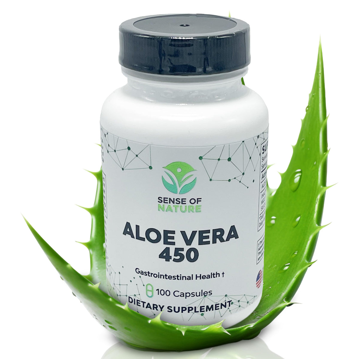 Capsules d'Aloe Vera Bio Sense of Nature en bouteille