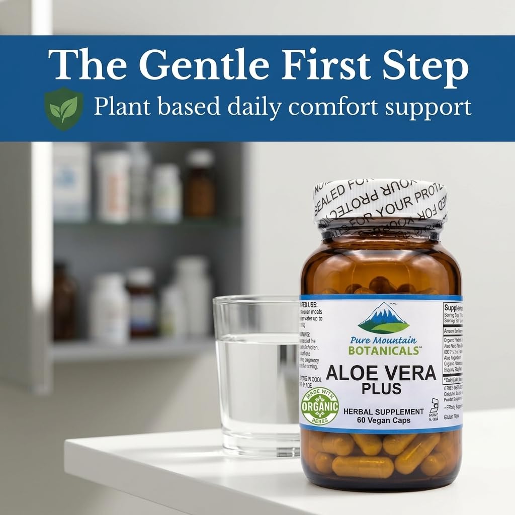 Capsules d'Aloe Vera sur un fond blanc