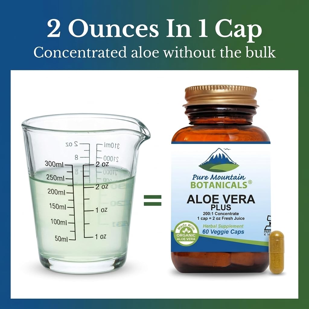 Capsules d'Aloe Vera sur une surface en bois
