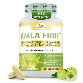 Capsules d'Amla Organic Veda 1500mg, 300 capsules en vue de face