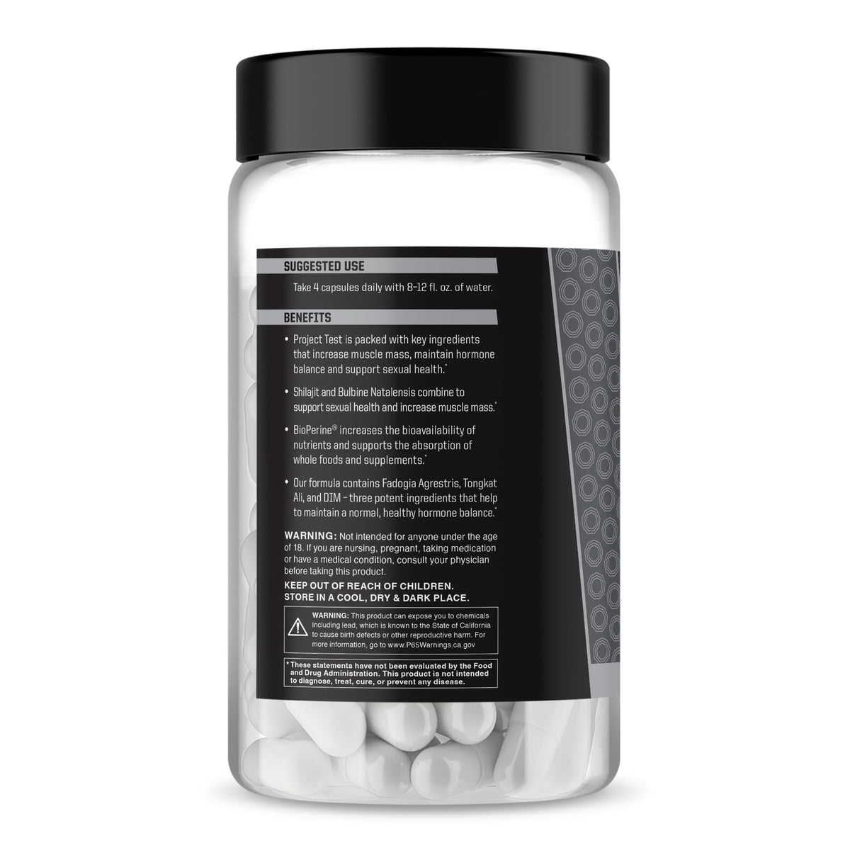 Capsules d'Anabolic Warfare Project Test sur une surface blanche