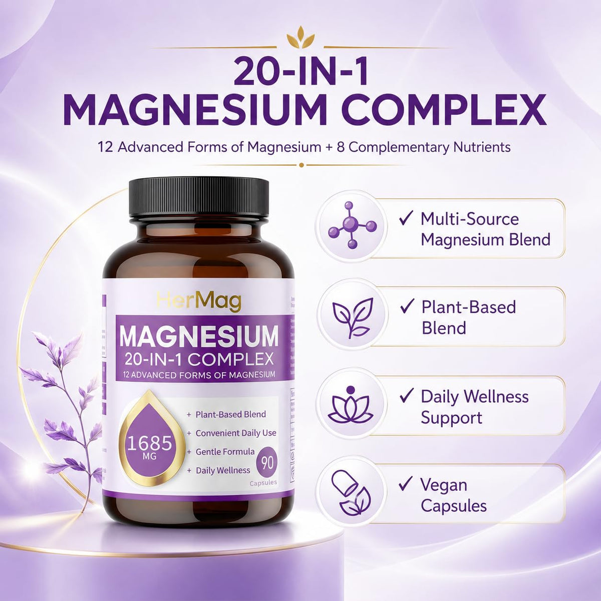 Capsules d'ANEFOSE HerMag 20-en-1 sur fond blanc