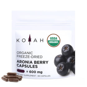 Capsules d'aronia bio KOYAH, 60 capsules dans l'emballage