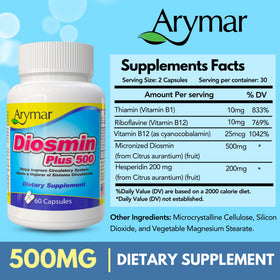 Capsules d'Arymar Diosmin sur une table