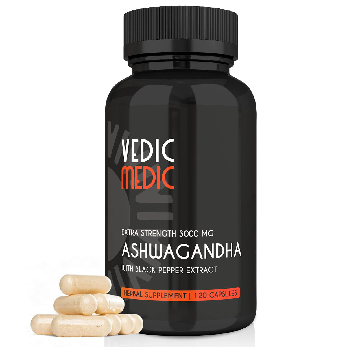 Capsules d'Ashwagandha Bio The Vedic Medic vue de face