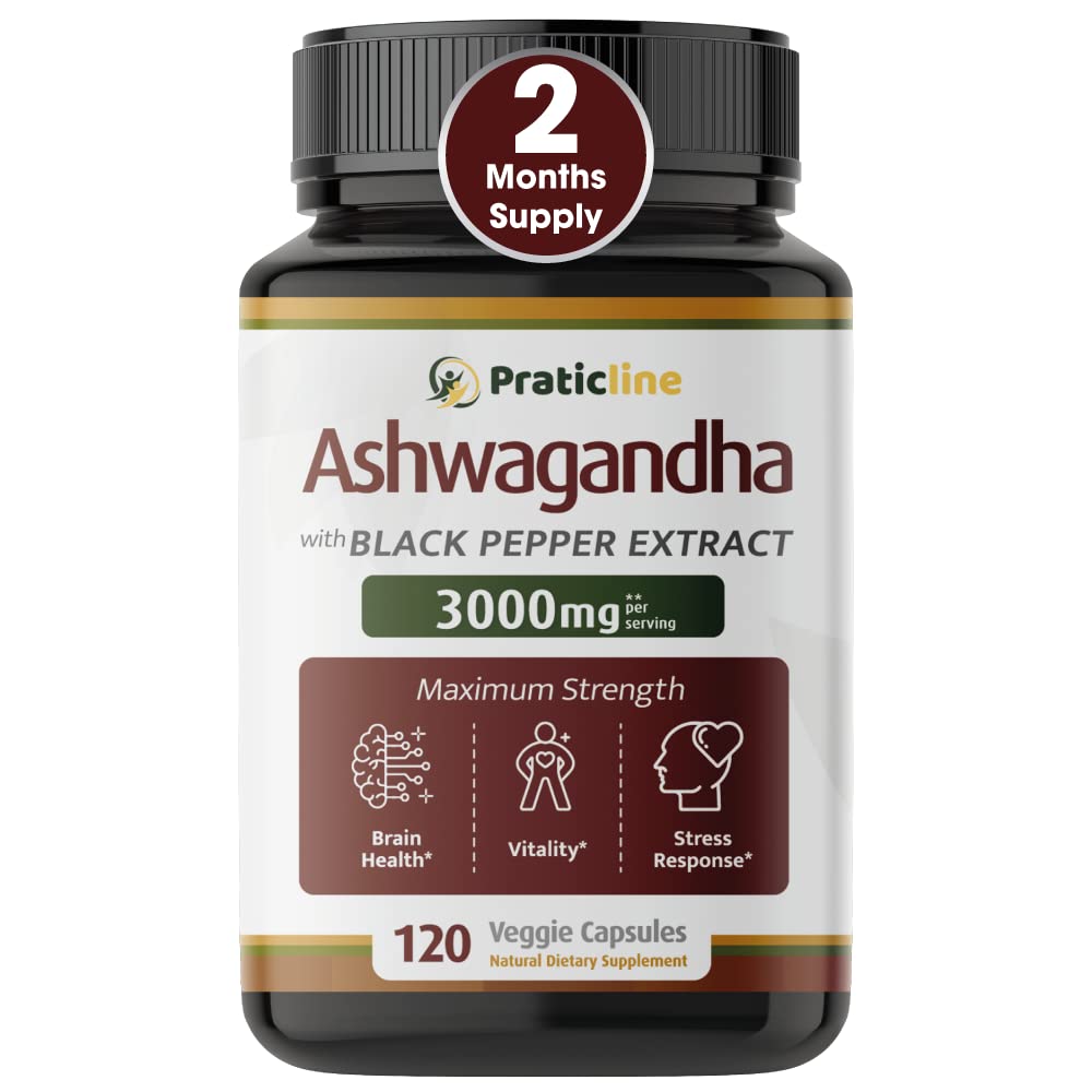 Capsules d'Ashwagandha PRATIC LINE 3000 mg vue de face