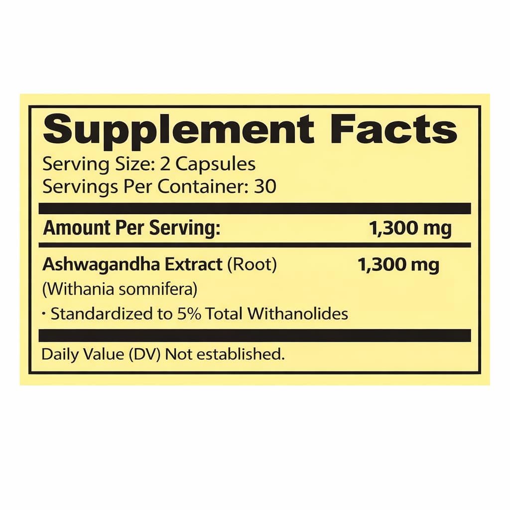 Capsules d'Ashwagandha prêtes à être prises
