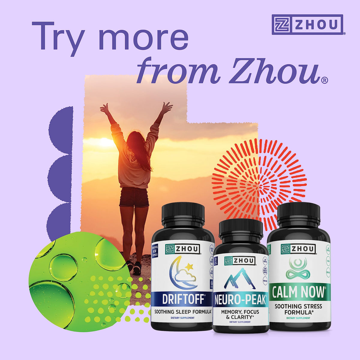 Capsules d'Ashwagandha ZHOU sur une surface en bois
