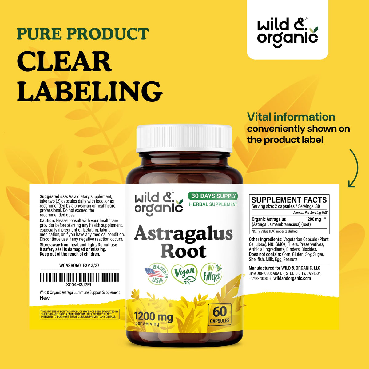 Capsules d'Astragale Wild & Organic en main, prêtes à être consommées