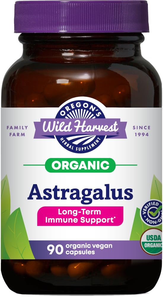 Capsules d'Astragalus Oregon's Wild Harvest, 90 unités, vue de face