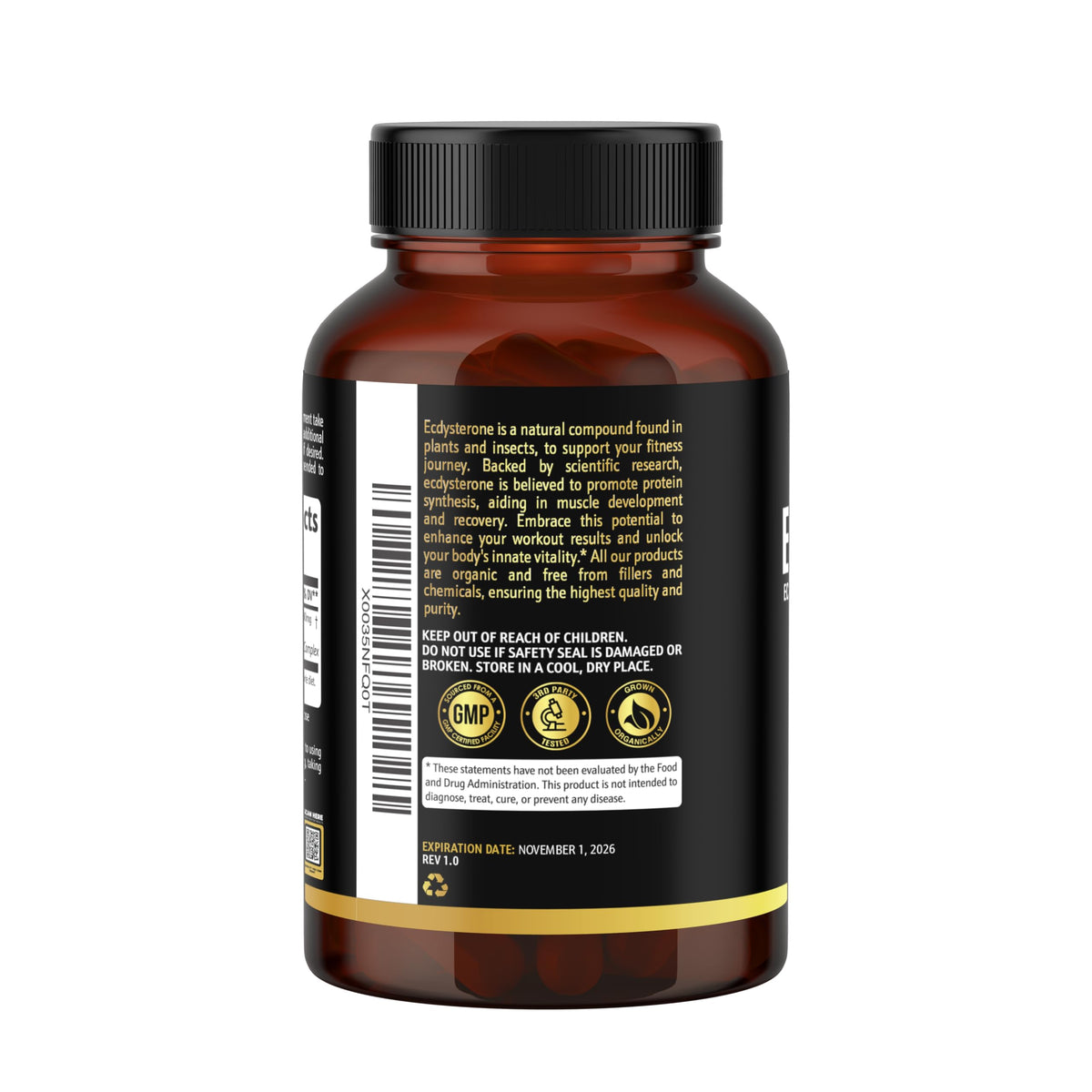 Capsules d'Ecdystérone Earth Elixir dans leur bouteille