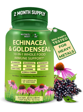 Capsules d'Echinacée Bio Nutrition Restore, vue de face