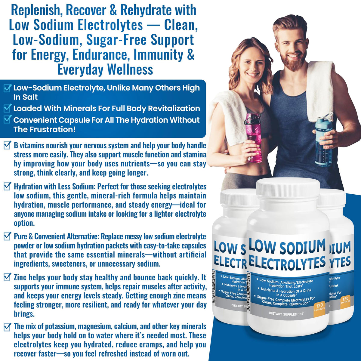 Capsules d'électrolytes Kidney Restore sur une table