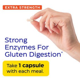 Capsules d'Enzymedica GlutenEase Extra Strength dans un verre
