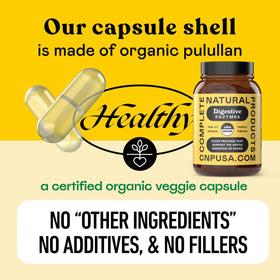 Capsules d'enzymes daily avec une cuillère en bois