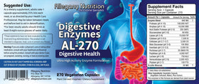 Capsules d'enzymes végétales Allegany Nutrition sur fond blanc