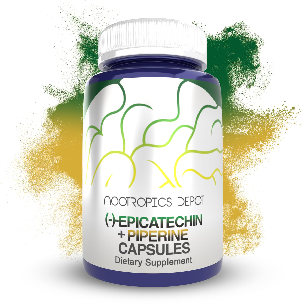Capsules d'épicatchine Nootropics Depot 200mg vue de face