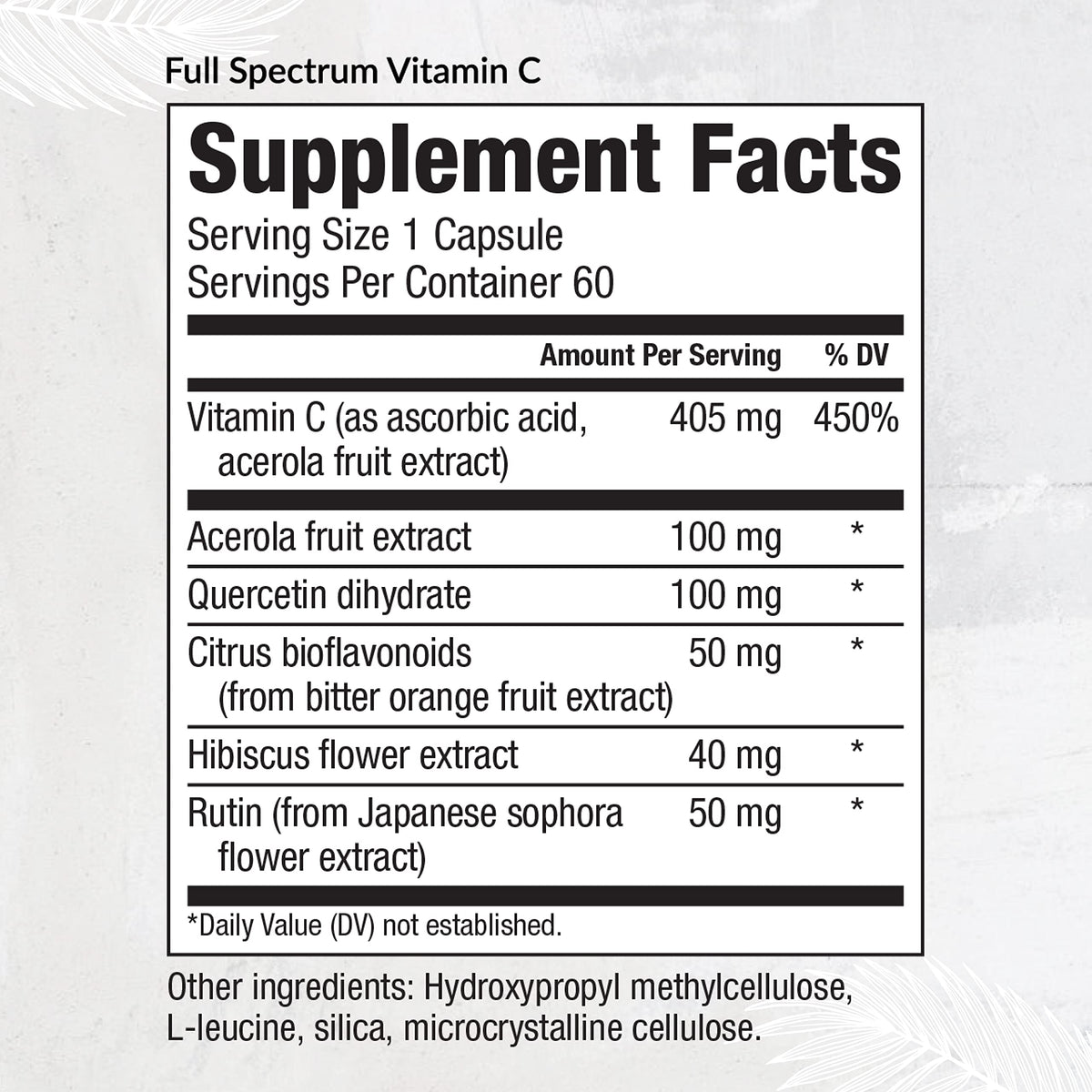 Capsules d'Equilife Vitamine C sur fond blanc