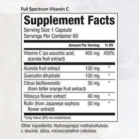 Capsules d'Equilife Vitamine C sur fond blanc