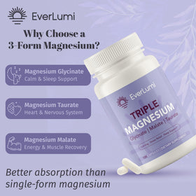 Capsules d'EverLumi complexes de magnésium sur une table