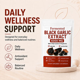 Capsules d'extrait d'ail noir fermenté BYDNES LABS en gros plan