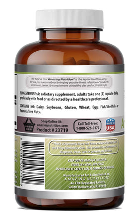 Capsules d'Extrait d'Artichaut Amazing Nutrition avec composition