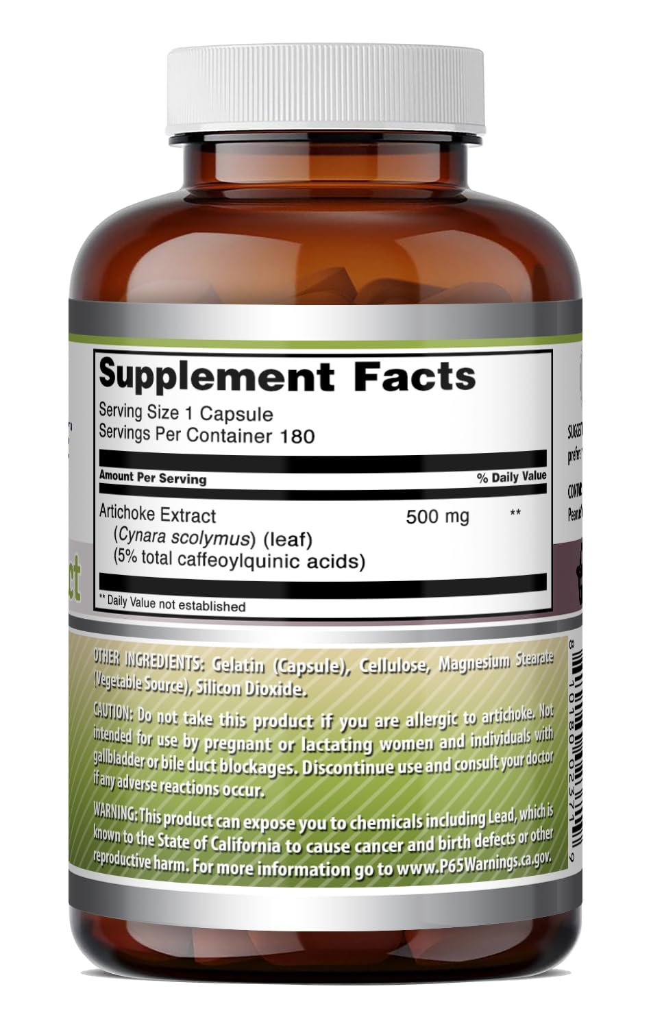 Capsules d'Extrait d'Artichaut Amazing Nutrition sur fond blanc