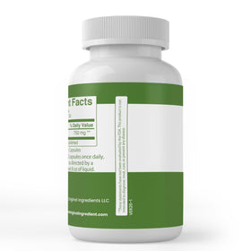 Capsules d'extrait de bambou PURE sur une surface blanche