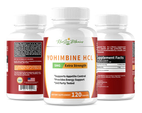 Capsules d'extrait de Bark Yohimbine HCL de RaeSun Botanics en gros plan