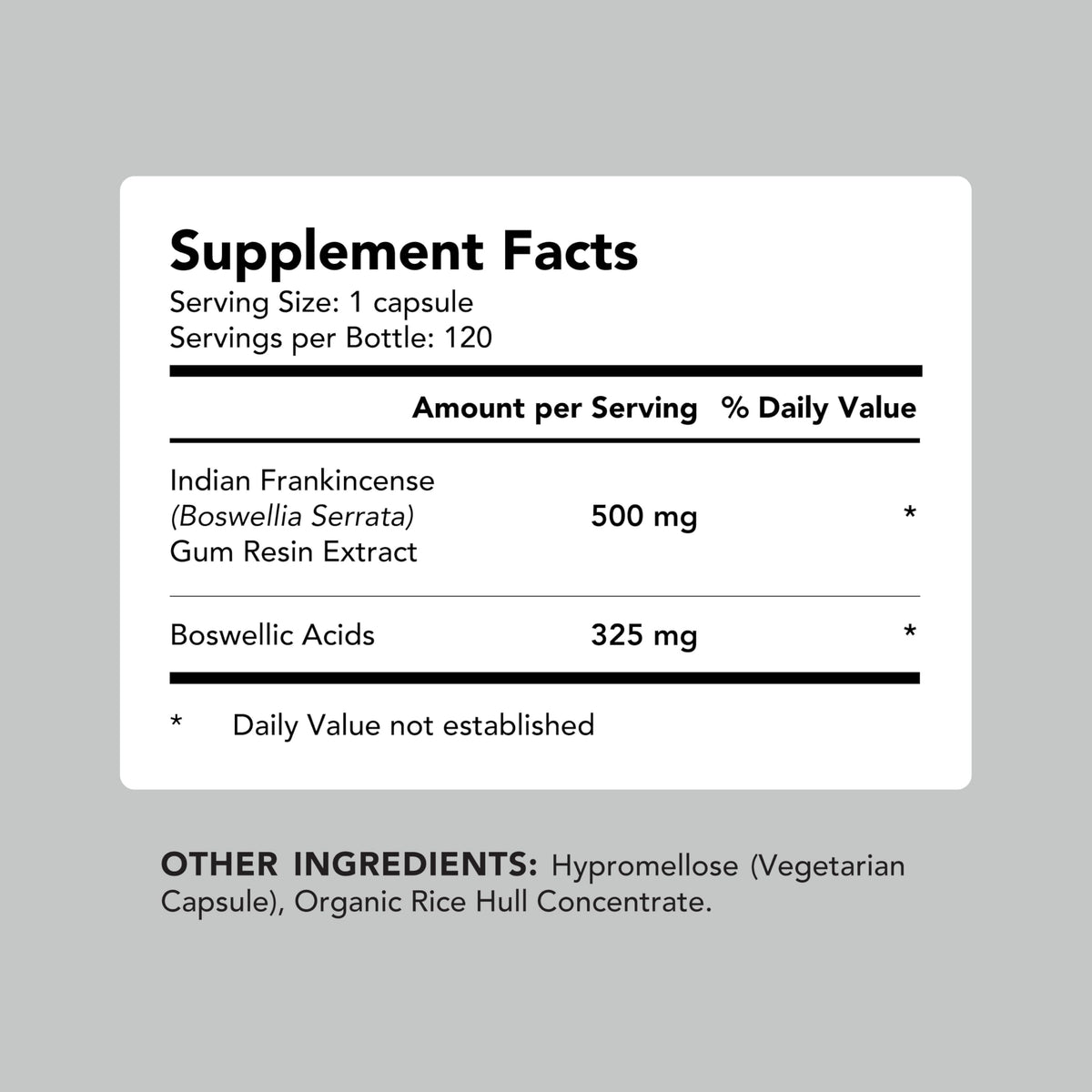 Capsules d'extrait de Boswellia Serrata AMANDEAN dans une main