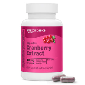 Capsules d'extrait de canneberge 400 mg de Basics, vue de face