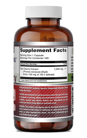 Capsules d'extrait de cerise acide Amazing Nutrition sur table