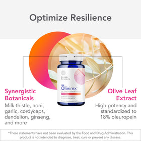 Capsules d'extrait de feuille d'olive Olivirex sur une table