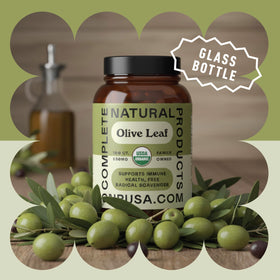 Capsules d'extrait de feuille d'olivier 550mg sur une table