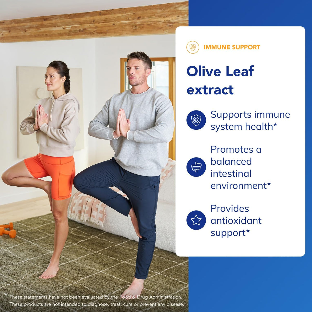 Capsules d'extrait de feuille d'olivier Pure Encapsulations sur une surface blanche