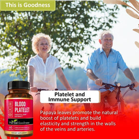 Capsules d'extrait de feuille de papaye Herbal Goodness sur fond blanc