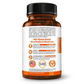 Capsules d'extrait de feuille de papaye Herbal Goodness sur une surface blanche
