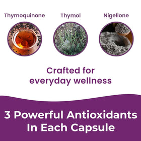 Capsules d'extrait de graines noires bio INFINITE AGE avec des ingrédients naturels