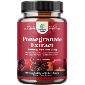 Capsules d'extrait de grenade Natures Craft 500mg, vue de face